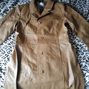 Genuine leather coat. Brown (NEW!)